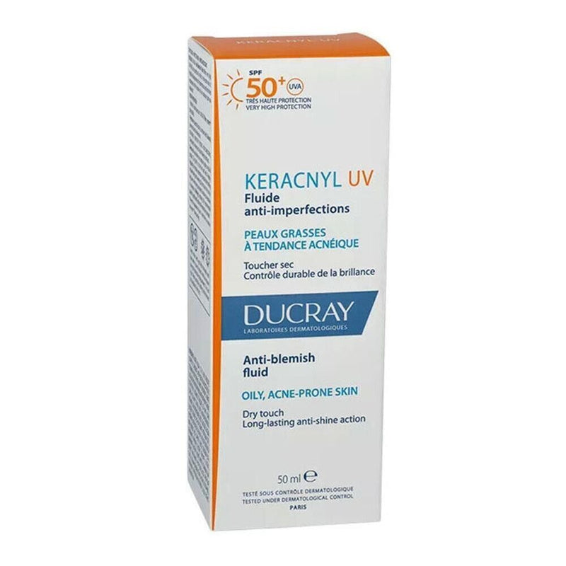 Ducray, Keracnyl Uv Spf50+ Anti-Blemish Fluid For Oily & Acne-Prone Skin, 50Ml