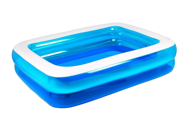Giant Inflatable Kiddie Pool - Family And Kids Inflatable Rectangular Pool - 304 Cm  Long (120\" X 72\" X 20\")